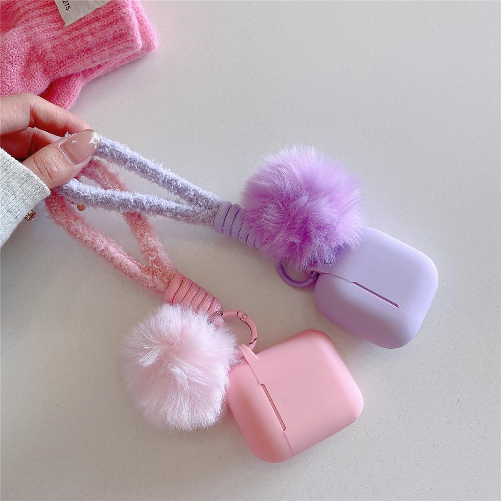 Plush Short Rope for Apple AirPods 1 Generation Earphone Case Pro1 Earphone Case 1 Generation Silicone Soft Case