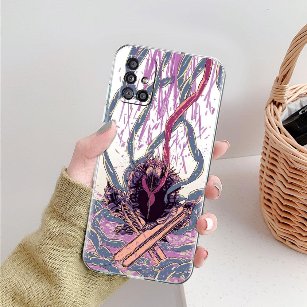 Clear Soft Case For Samsung Galaxy A51 A12 A21s A71 A31 A52 A32 A02s A22 A11 A72 A41 Shockproo Phone Cover Chainsaw Man Fundas