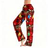 Women's Christmas Snowflake Tree Print Pajama Sleep Pants for Home Comfort