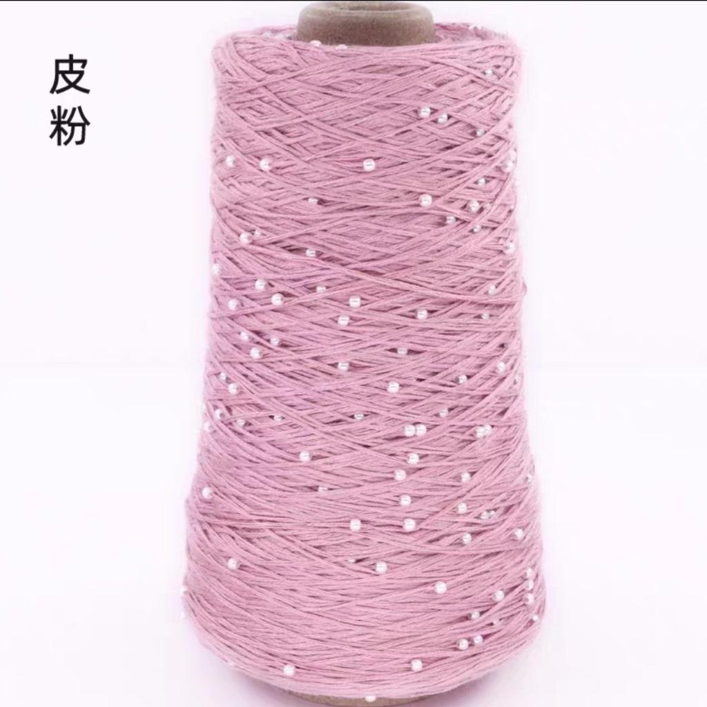 350g 70% CottonSoft Crochet Hand Pearl Beaded Yarn  Lace 6# Hand-Knitted Thread For Summer Knitting Sweaters Hats Scarves Luxury