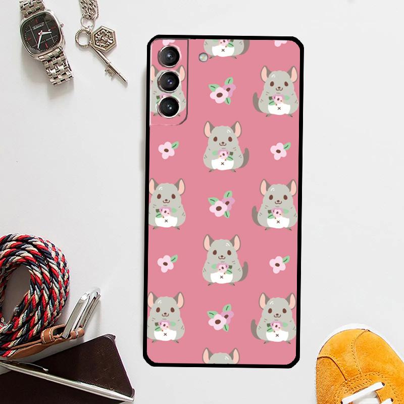 Cute Cartoon Chinchilla Case For Samsung Galaxy S25 Ultra S20 S21 S22 S23 Plus S9 S10 S25 FE S24 Ultra Cover Coque