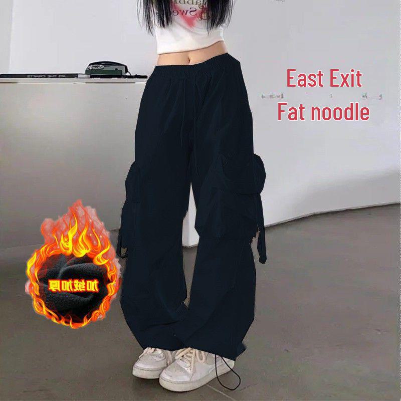Unisex American-Style Thick Overalls for Street Dance: Trendy, Casual, All-Match Loose Wide-Leg Pants for Autumn and Winter.