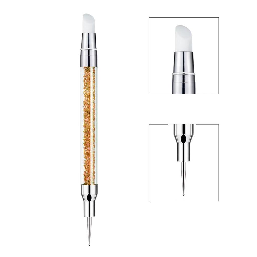 Nail Art Sculpture Pen, 5Pcs Dual Tipped Dotting Pen and Silicone Nail Tools for Resin, Silicone Brushes, Acrylic Pen, Nail Art Brushes, Nail Foil