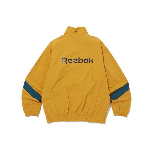 Reebok Legend Warm Up Outdoor Casual Sports Zip Collar Windbreaker Unisex Outerwear Yellow Dark-Blue REJU4EJ13Y3