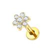 1 Stuks Titanium Oor Kraakbeen Stud Oorbellen voor Vrouwen Interne Schroefdraad Zirconia Bloem Oorlel Tragus Helix Lip Ringen Sieraden 16G