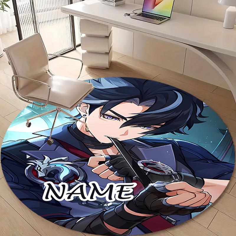 Personalized Genshin Impact Round Chair Office Rug - Perfect for Mat, Office Chair & More - Ideal Gift for Birthdays and Holidays