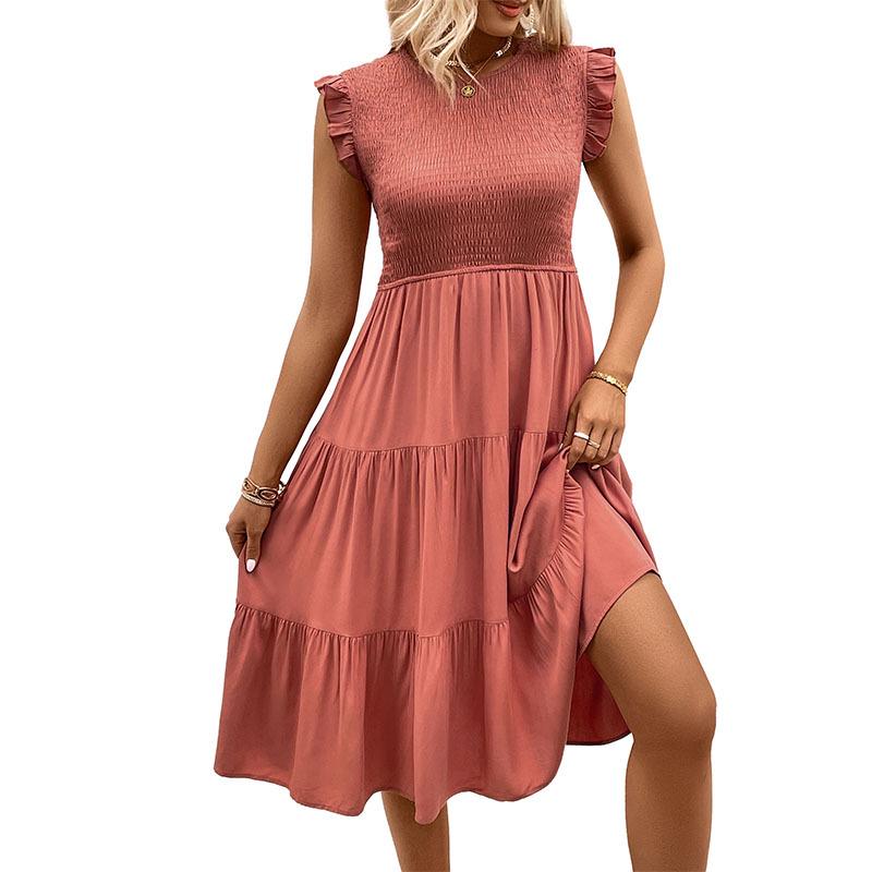 2023 Summer Fashion: Women's Slim Solid Color Dress for Europe and America