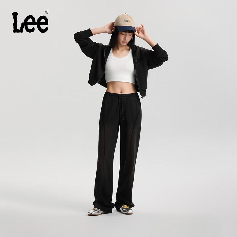Lee Women s Elastic Waist Loose Straight Leg Casual Pants S