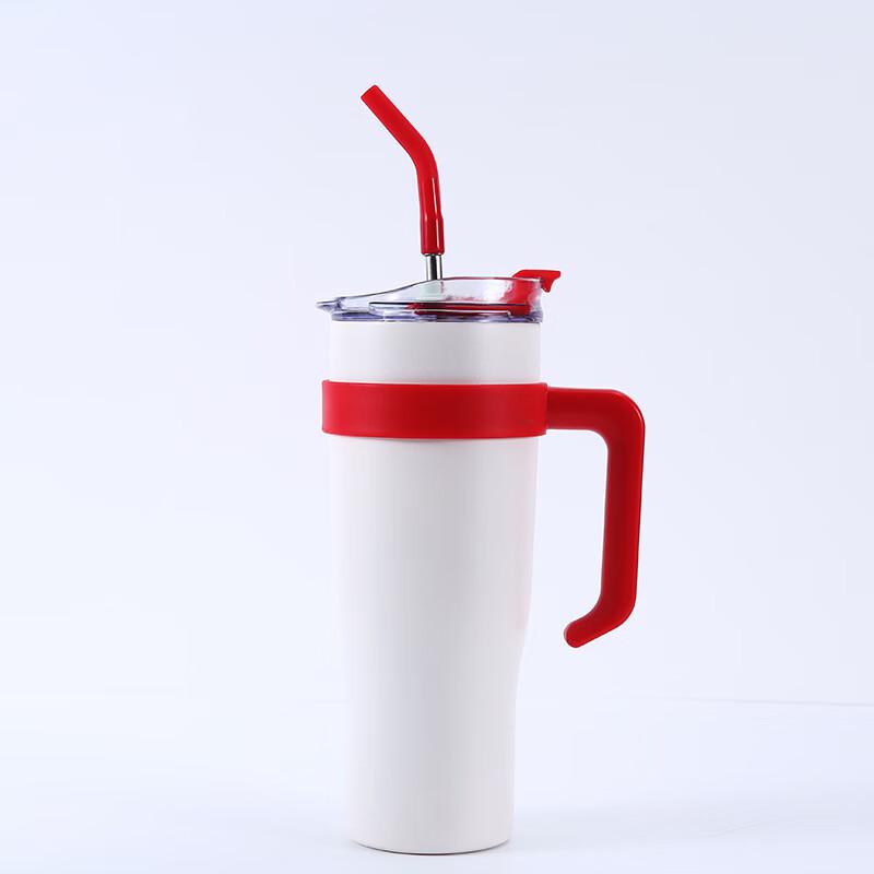 40oz Stainless Steel Insulated Tumbler with Handle and Straw
