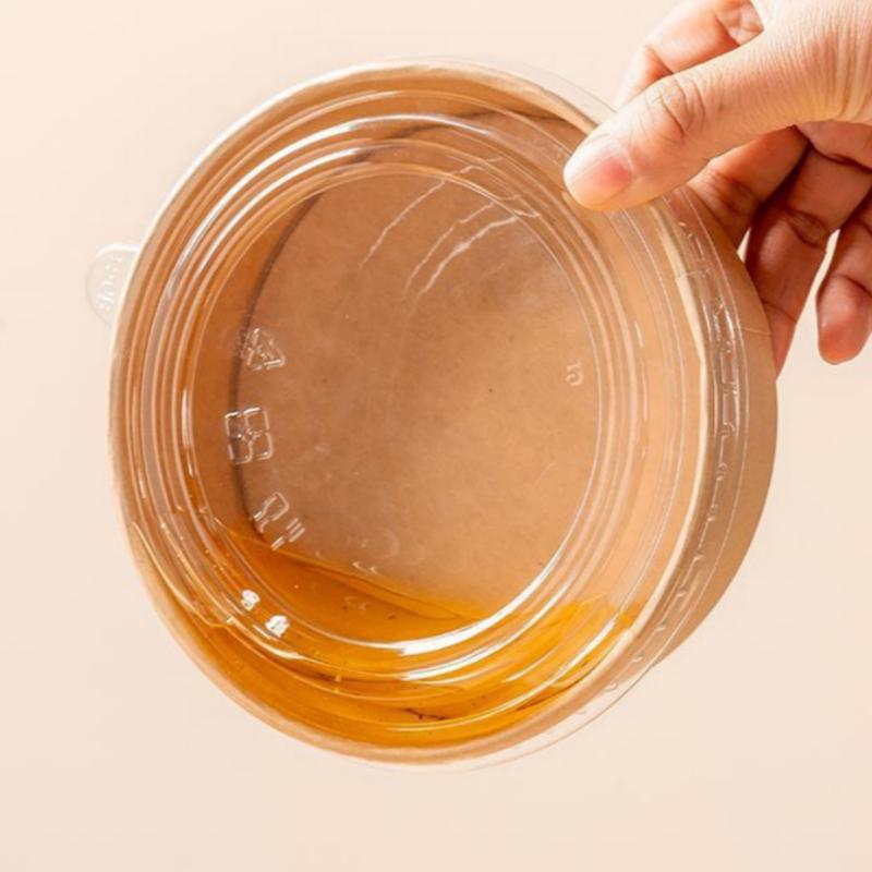 25 Stück Kraftpapier Schalen Becher Obstsalatschale Kraft Behälter Salat Lebensmittelzubereitung Kraft Box Sahne Eis Snack Aufbewahrung 500/750/1000ml
