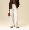 Women's 2024 Winter White Slim Straight Wide-Leg Fleece Jeans