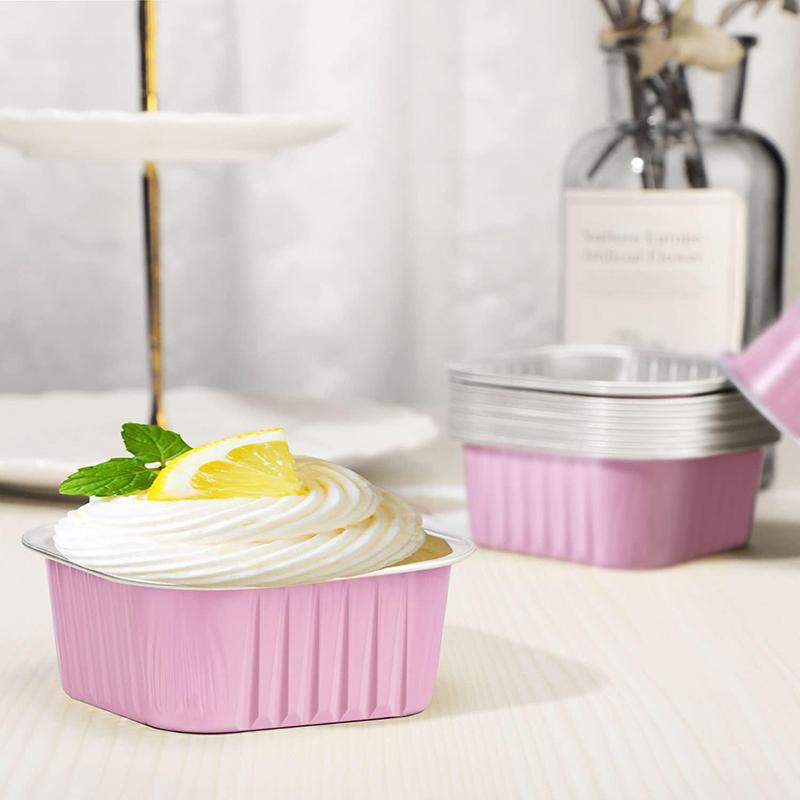 Mini Cake Cup Aluminum Foil Cupcake Wrappers Baking Cups Cases Muffin Boxes Non-Stick Pudding Dessert Cups Kitchen Tools