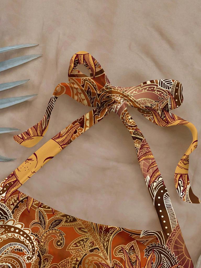 Ladies' Sexy Floral Hanging Neck Vest, Beach Surfing Slim Fit Women's Clothing