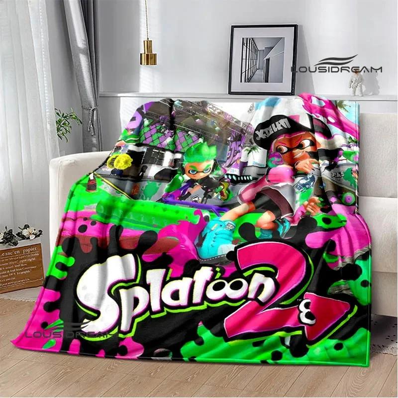 3D Cartoon game Splatoon printed blankets Picnic blanket Warm Flannel blankets Home bed linings blankets for beds Birthday Gift