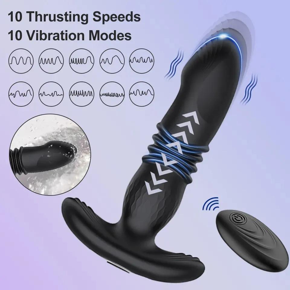 Teleskop Vibrierender Butt Plug Anal Sex Spielzeug für Frauen Vibrator Wireless Remote Ass Anal Dildo Prostata Massager Männer Buttplug