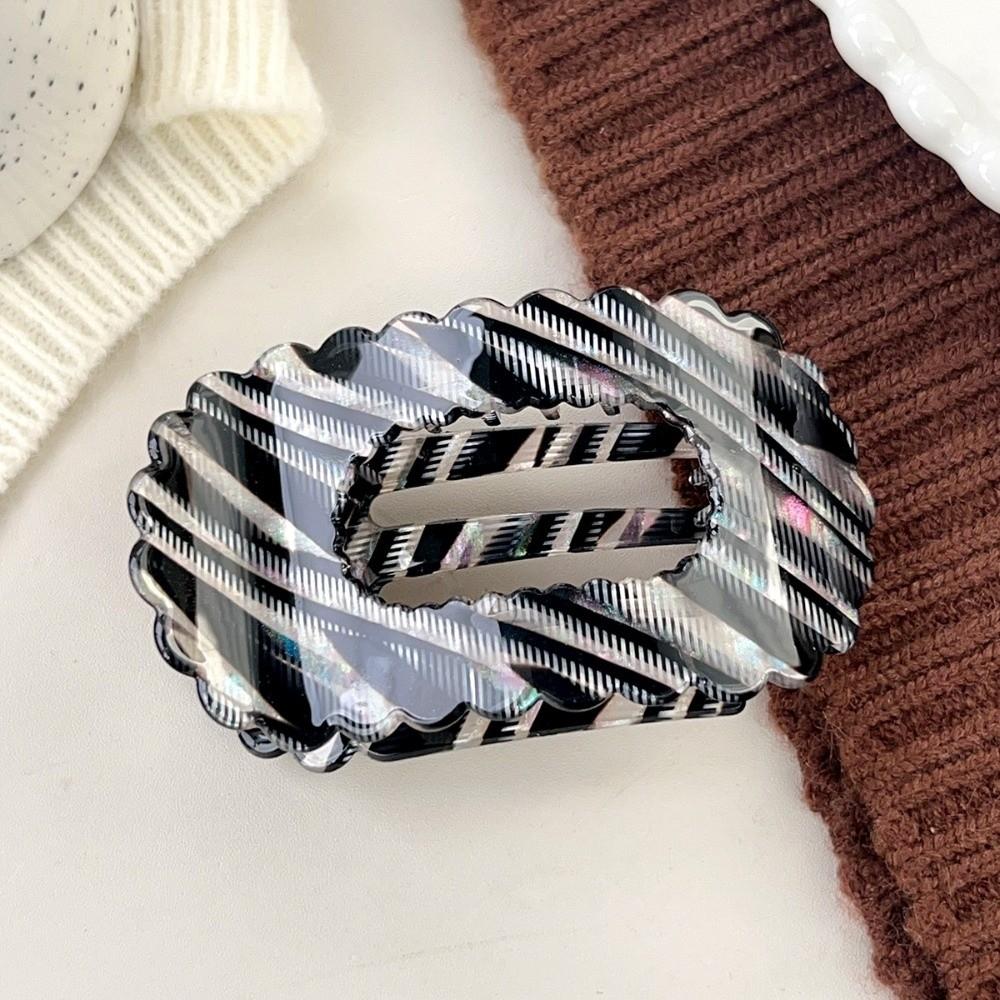 Elegant Large Size Hair Clip Premium PVC Flat Shell Side Clip Hollow Strip 9.5CM Headwear Daily Casual