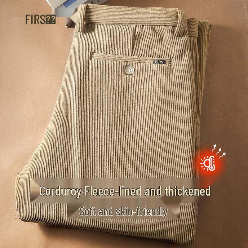 FIRS Men s Fleece-Lined Corduroy Straight Fit Casual Pants 32