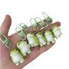 Funny Green Frog Resin Keychain 1/6Pcs Animal Charms Pendant DIY Phone Chain Bag Decor Jewelry Making Accessory