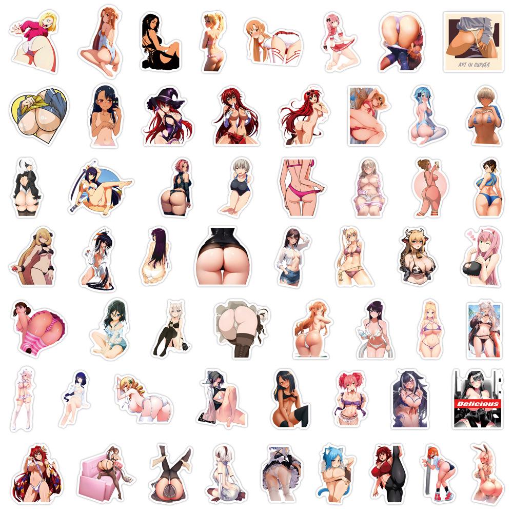 55 Sheets Anime Girl Graffiti Waterproof Journal Stickers