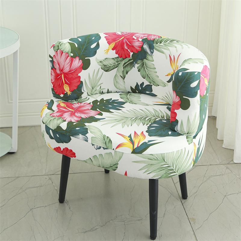Large Curved Chair Seat Cover Elastic Low Backrest Chair Cover Universal Makeup Stool Cover Living Room Bedroom Lazy Sofa Covers