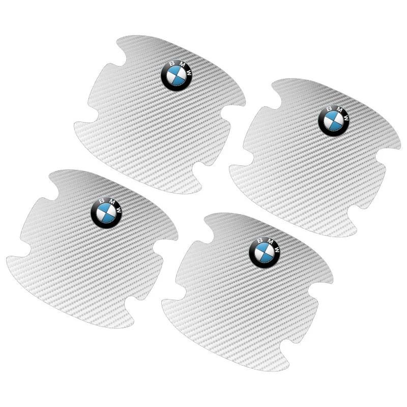 4 Stück Kohlefaser Auto Türgriff Schutzaufkleber Emblem Zubehör für BMW 3 4 5 7 Serie GT X1 X3 X4 X5 X6 F15 F16 F18 F10