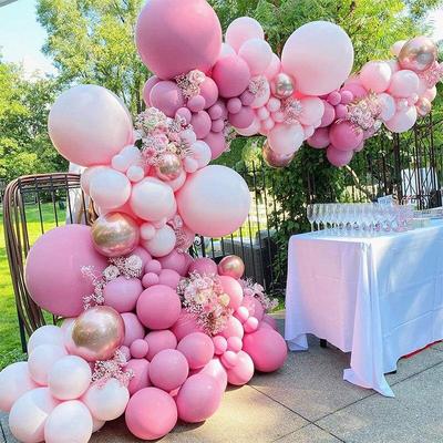 Pink White Macaron Balloon Garland Arch Kit Wedding Birthday Party Decoration Confetti Latex Balloons For Girls Baby