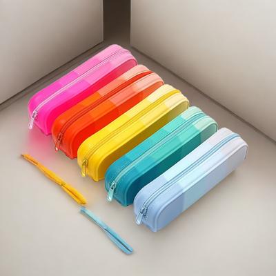 Akkordeon Tasche Regenbogen Reißverschluss mehrschichtigen Macaron Federmäppchen High School einfache Schreibwaren