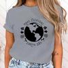 (Premium T-shirt)Make Everyday Earth Day T Shirt Women Casual Personality Round Neck Short Sleeve Fashion T Shirt 10 Colors Tops