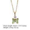 Fashion Artificial Crystal Butterfly Pendant Necklaces for Women Zirconia Necklace Wedding Party Jewelry Accessories