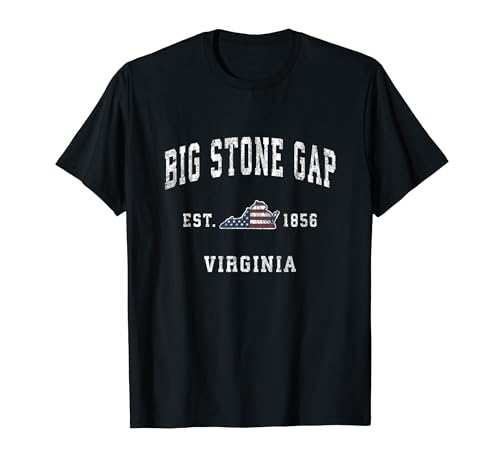 Big Stone Gap Virginia Vintage American Flag Design T-Shirt