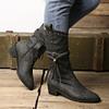 Fashion Women's Long Boot Retro Pointed Toe Knight Boots Shoes Autumn Winter Medium Thick Heel Fashion Belt Buckle Femme Shoes Size36-42