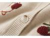 Women's Embroidered V-Neck Cashmere Cardigan - Trendy Autumn/Winter Style, Thick Knitted Outerwear