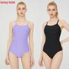 Women's Chlorine-Resistant Tummy Control Racing Swimsuit with Chest Pads