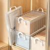 Large Storage Basket with Metal Frame, Foldable Box for Transparent Clothes, Stackable for Toys