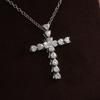 Ladies' Cross Pendant Necklace, Exquisite Heart-shaped Synthetic Zircon, Elegant Collarbone Chain, Fashionable Necklace for Daily Wear