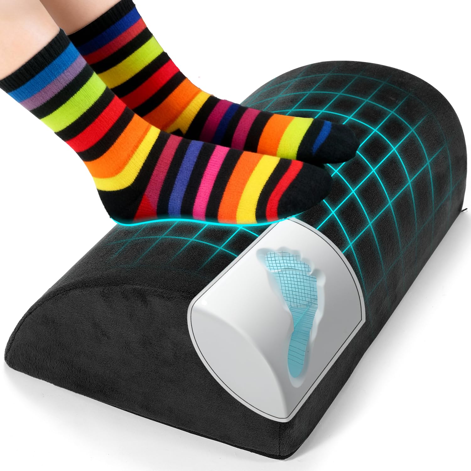 

Подставка для ног Снижает нагрузку на колени и лодыжки Лодыжка Удобная Нога Черный Подстольный [Под наблюдением хиропракта, Напряжение] Поддержка, Легкий, Отдых, чёрный