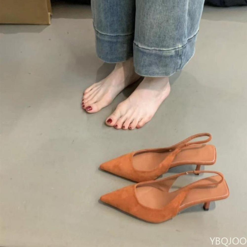 2025 New summer Women Fashionable versatile Sandals Pointed Toe Sexy Mid Heels Party Shoes comfortable Pumps Casual Shoes