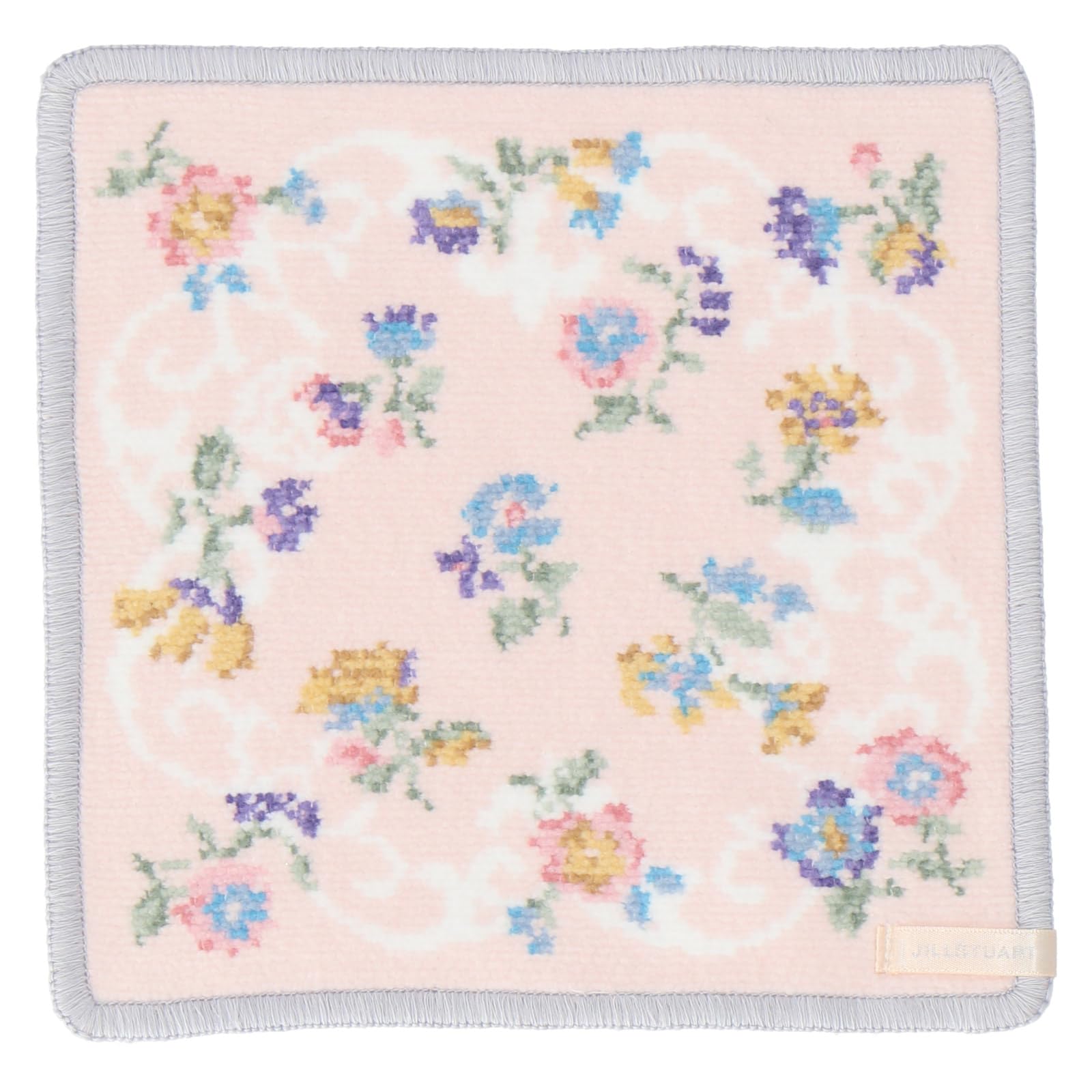 

JILL STUART Women s Chenille Mini Handkerchief (09201504), Floral Print, Pink, Approx. 20cm Wide x 20cm Long