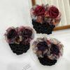 Women Hair Bun Cover Net Snood Hairnet Bow Barrette French Hair Clip Bow Ribbon Flower Hair Accessories For Banks Hotels Staff