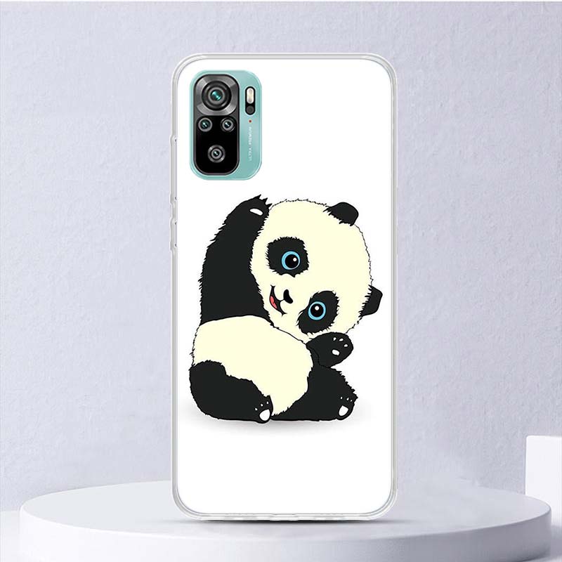Kreslený Roztomilý Panda Měkký Kryt Pro Xiaomi Redmi Note 11S 10S 11 10 Kryt Telefonu 11T 11E Pro 9 9S 8 8T 9T 7 6 5 4X Skořepina Coque