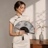 Butterfly Silk Folding Fan Bamboo Frame Decorative Hand Fan Retro Handheld  Fan  Home Decoration