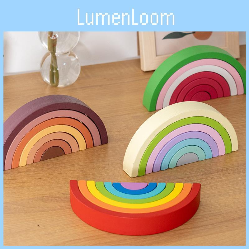 Arched Wooden Rainbow Building Blocks For Toddlers With Ecofriendly Learning Toy
