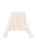 European & American Style Women's Chiffon Shirt with French Lace-up Waist, Embroidered Ruffles, and Long Sleeves