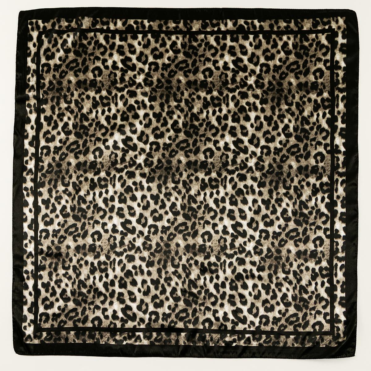 

90cm Leopard Print Square Scarf Satin Silk Headband Muslim Woman Hijab Lady Fashion Hairwrap Rock Style Headscarf Islam Turban