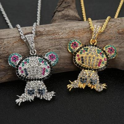 Creative Design with Diamond Frog Pendant Necklace