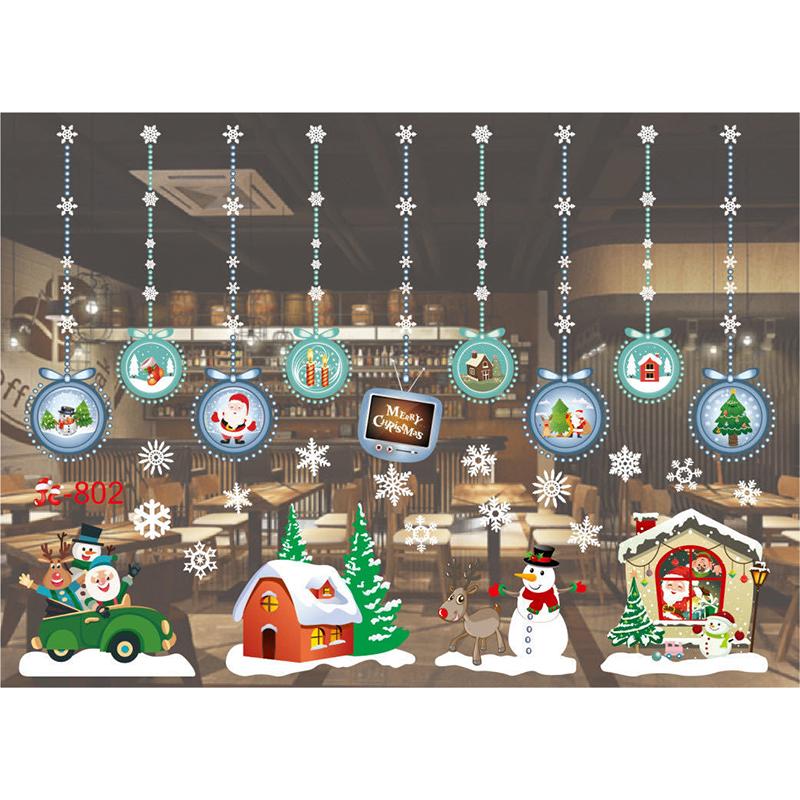 Electrostatic Christmas Window Decal Sticker No Trace Xmas Window Clings Glass Decor No Glue Residue Multi Patterns