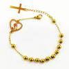 5mm Edelstahl Perle Religiöses Kreuz Armband