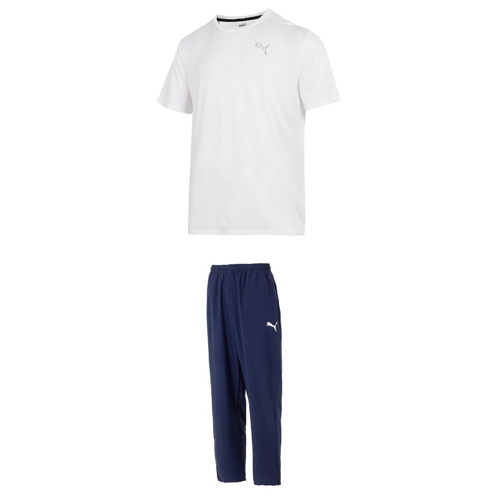 

Puma Quick-Drying Breathable Short Sleeve Woven Straight Leg Pants Casual Sports Suit Men suits 587212-02+657327-06 XS