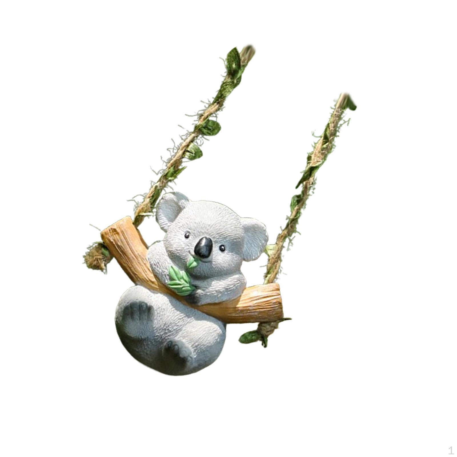 

Садовая статуэтка для животных Swing, милая фигурка, забавный мультяшный подарок, подвесная скульптура из смолы для 10x6.5x9 cm_koala
