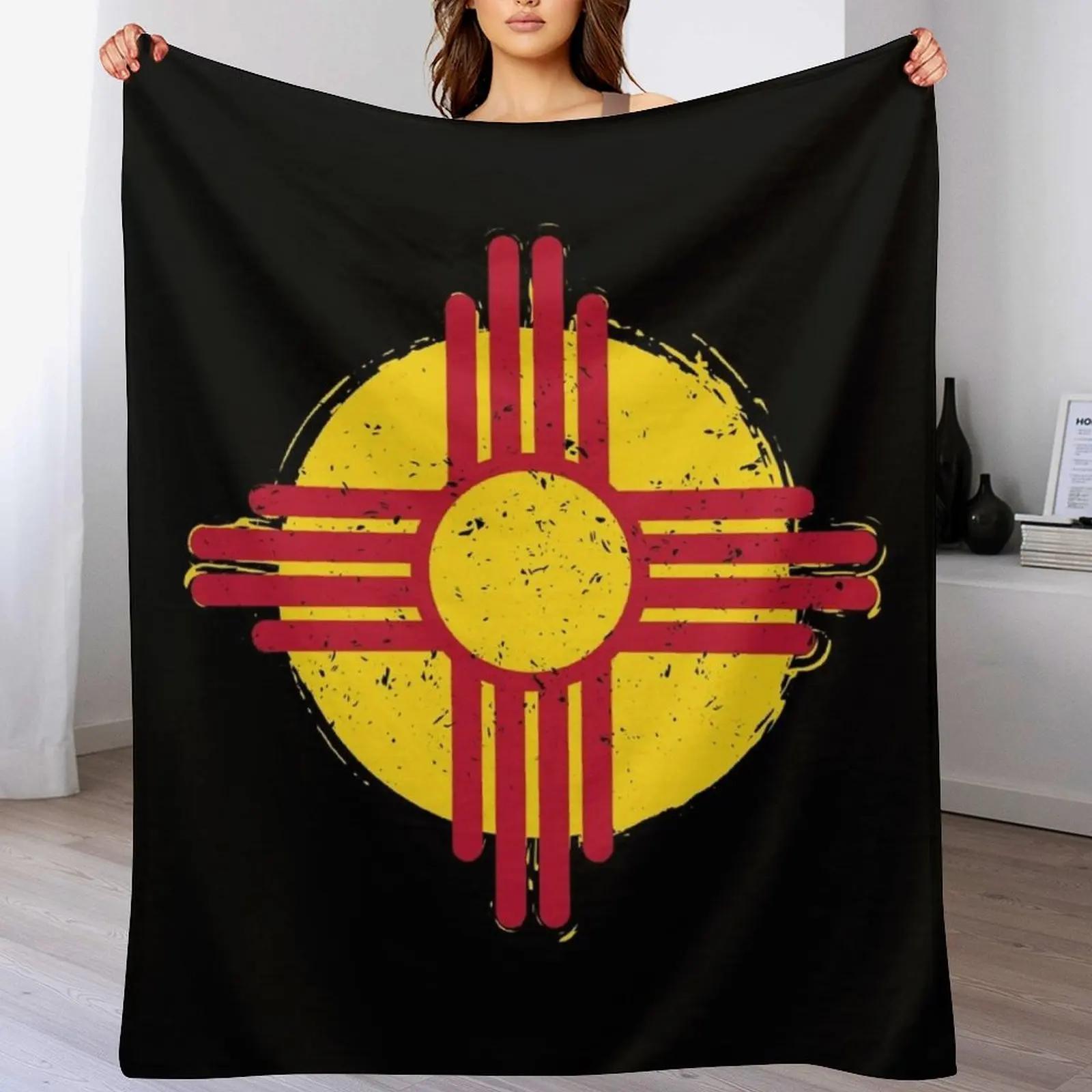 Zia Symbol New Mexico Throw Blanket Soft Warm Blanket Gift for Men Women Adults 102x76cm(40x30in)